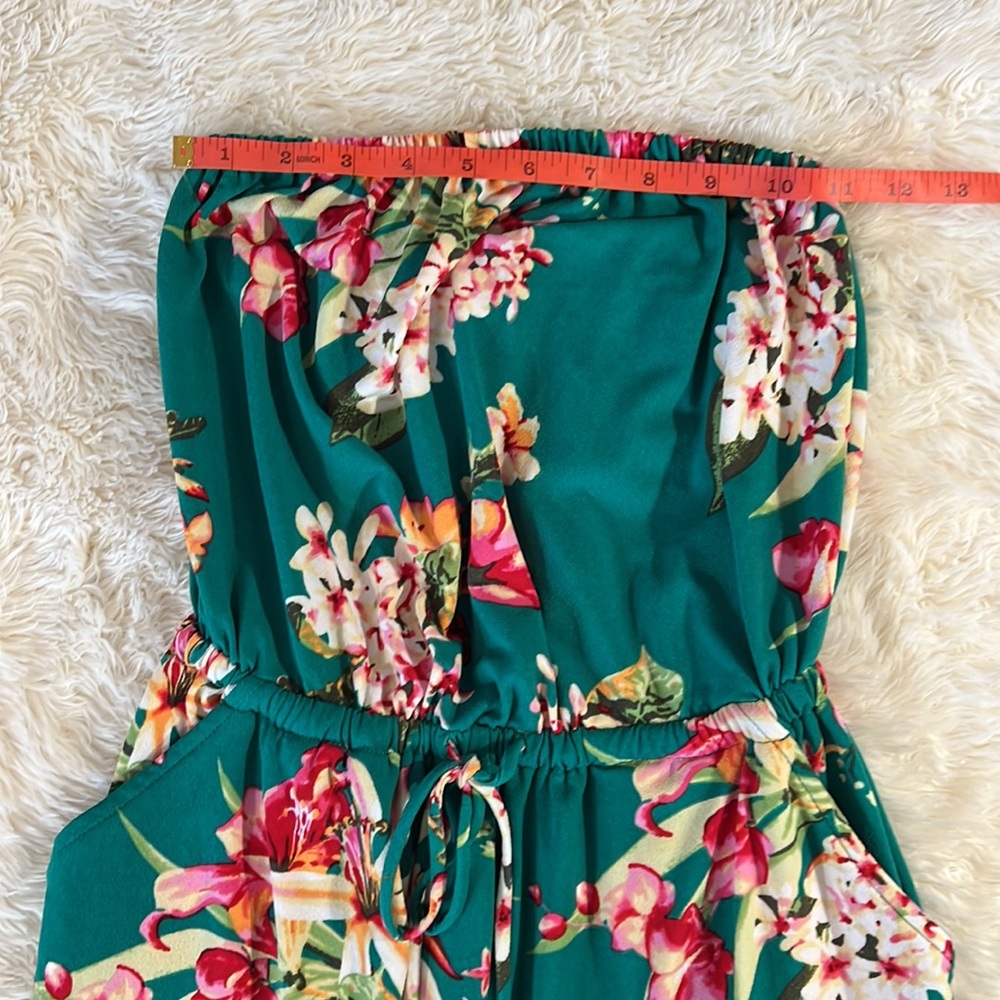 Express Green Floral Jumpsuit Wide Leg Size XXS - Picture 4 of 8